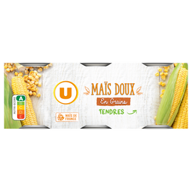 U Maïs doux en grains - 3 boîtes de 140g