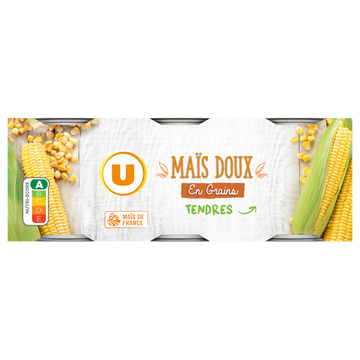 U Maïs doux en grains - 3 boîtes de 140g
