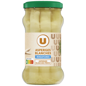 U Asperges blanches miniatures  - Bocal de 110g net égoutté