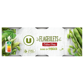 U Flageolets extra-fins - 3 boîtes de 130g