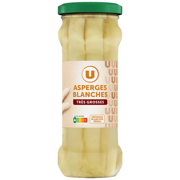 U Asperges blanches très grosses pelées - Bocal 320g