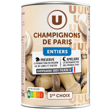 U Champignons de Paris entiers 1er choix - Boîte 230g
