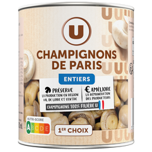 U Champignons de Paris entiers au naturel - Boîte 460g