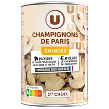 U Champignons de Paris émincés au naturel - Boîte 230g