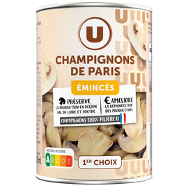 U Champignons de Paris émincés au naturel - Boîte 230g