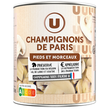 U Champignons de Paris pieds & morceaux - Boîte 460g
