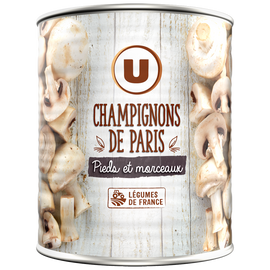 U Champignons de Paris pieds & morceaux - Boîte 460g