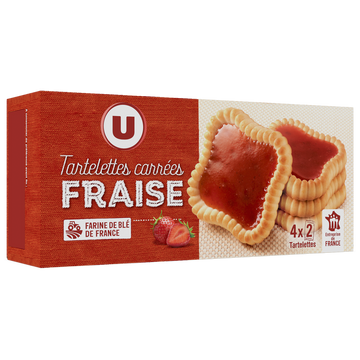 U Tartelettes carrées à la fraise 127g