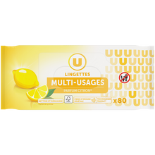 U Lingettes multi-usages parfum citron x80