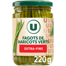 U Haricots verts extra-fins en fagotins - Bocal de 220g net égoutté