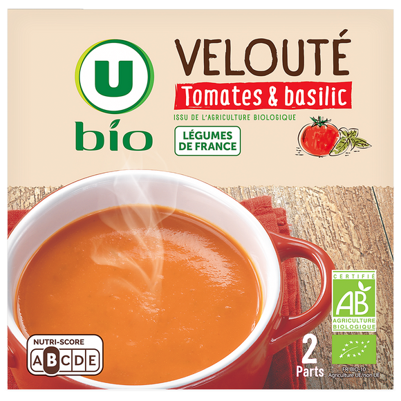 U BIO Soupe Velouté de tomates et basilic - 2 briques de 30cl