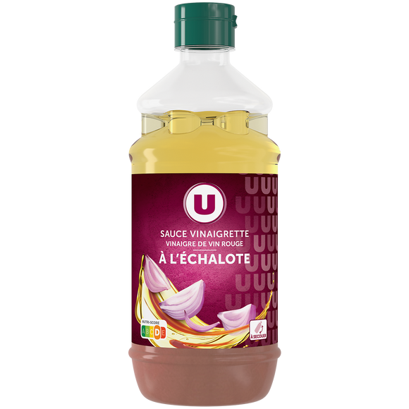 U Sauce vinaigrette au vinaigre de vin rouge et à l'échalote  shaker de550ml