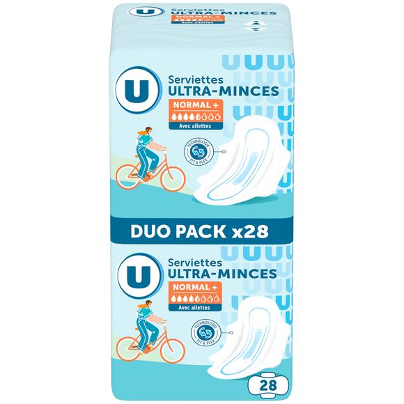 U Duopack serviettes ultra-minces normal + U X28