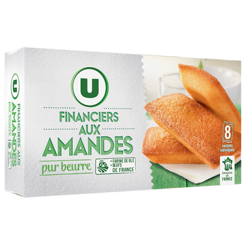 U Financiers aux amandes pur beurre  x8  -  200g