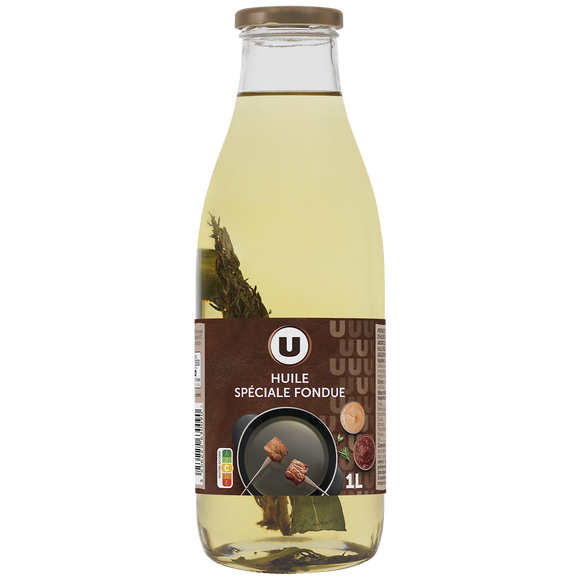 U Huile Spéciale fondue huile végétale et aux plantes aromatiques, Bouteille 1L