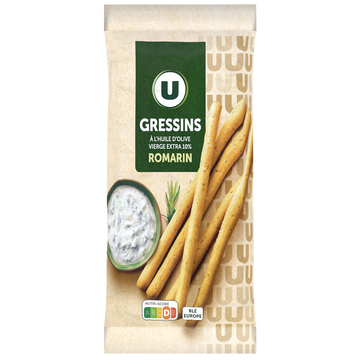 U Gressins à l'huile d'olive et romarin  paquet de 125g