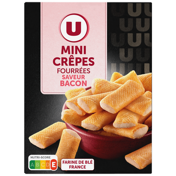 U Mini crêpes fourrées goût bacon  paquet de 65g