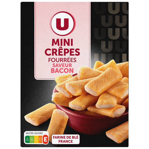 U Mini crêpes fourrées goût bacon  paquet de 65g