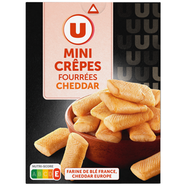 U Mini crêpes fourrées au fromage cheddar  65g