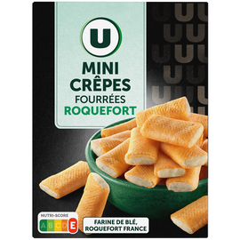 U Mini crêpes fourrées au roquefort  étui de 65g