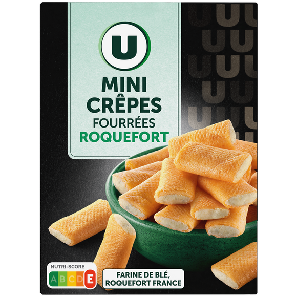 U Mini crêpes fourrées au roquefort  étui de 65g