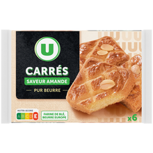 U carrés fourrés saveur amande pur beurre 6 unités 280g