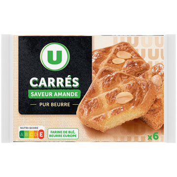 U carrés fourrés saveur amande pur beurre  6 unités 280g