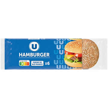 U Pains pour hamburger x6 - 330g