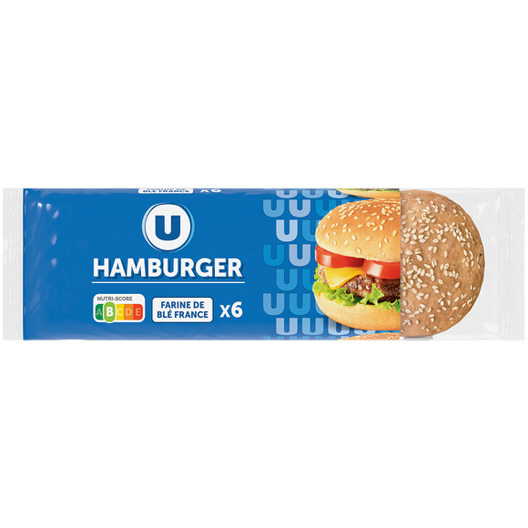 U Pains pour hamburger x6 - 330g