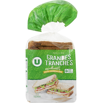 U Pain de mie grandes tranches aux céréales  550g
