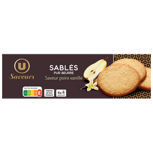 U SAVEURS Sablés pur beurre saveur poire vanille U SAVEURS, étui 120g