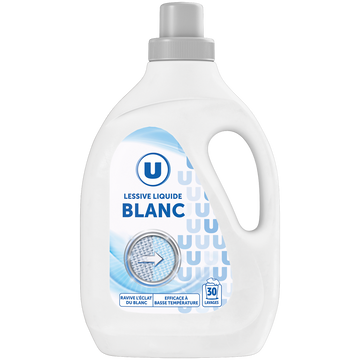 U Lessive liquide spécial blanc - 30 lavages 1,5 litres