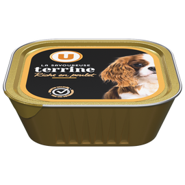 U Aliment pour chien Savoureuse terrine riche en poulet pour chien  300G
