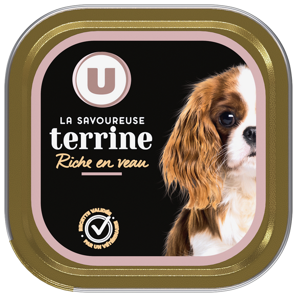U Aliment pour chien Savoureuse terrine riche en veau pour chien 300G