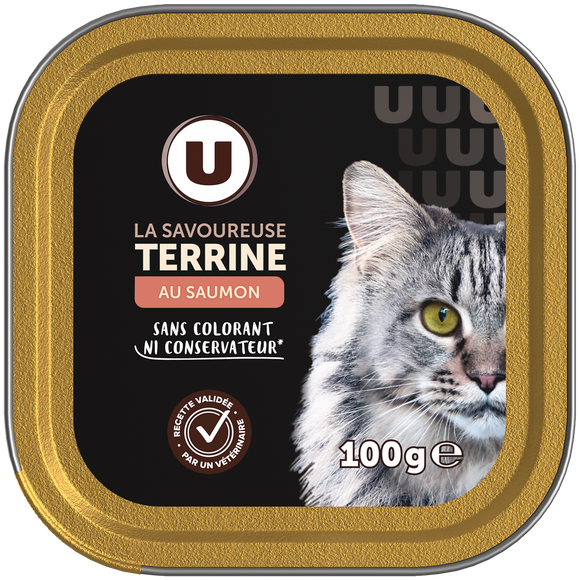 U Barquette pour chat La savoureuse terrine au saumon - 100g