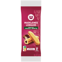 U Madeleines longues fourrage chocolat noisette - 240g