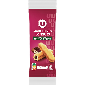 U Madeleines longues fourrage chocolat noisette - 240g