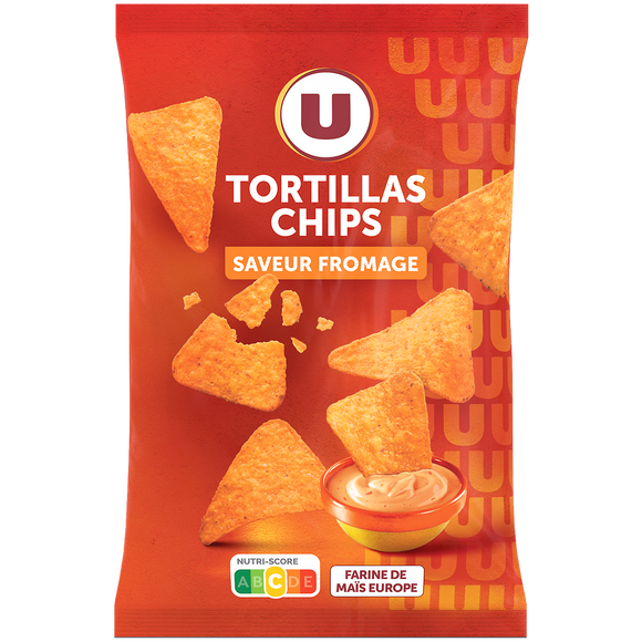 U Tortillas chips saveur fromage, 150g