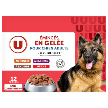 U Sachets fraicheur Emincés en gelée pour chien - x12 1,200kg