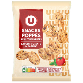 U Snacks poppes saveur tomate ail basilic U, sachet de 70g