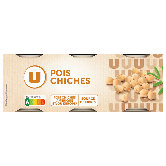 U Pois chiches U 3x1/4 375g