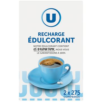 U Recharge édulcorant, 2x275 comprimés