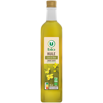U BIO Huile de colza & d'olive vierge extra -, bouteille 750ml