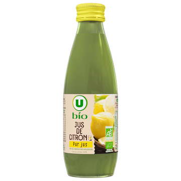 U BIO Jus de citron de sicile  bouteille de 25cl