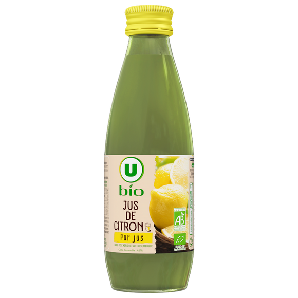 U BIO Jus de citron de sicile  bouteille de 25cl