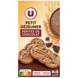 U Biscuits Petit déjeuner au pépites de chocolat paquet de 400g