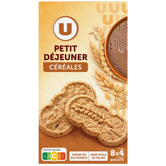 U Biscuits petit dejeuner tout céréales paquet de 400g