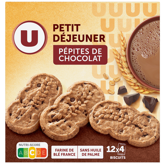 U Biscuits Petit déjeuner pépites de chocolat 600g