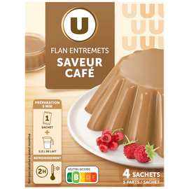 U Les entremets préparation pour flan café  4 doses, 180g