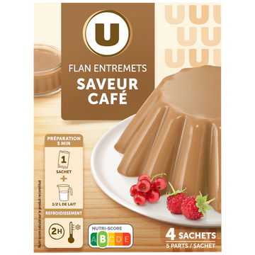 U Les entremets préparation pour flan café  4 doses, 180g